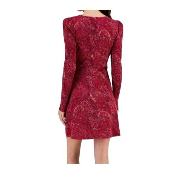 NEW Rachel Rachel Roy Womens Printed Above‎ Knee Mini Dress Berry Paisley Size M - Picture 3 of 16